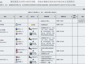 泰拉瑞亚虫洞药水制作攻略：详细步骤教你轻松制作泰拉瑞亚虫洞药水