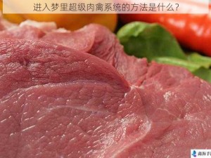 进入梦里超级肉禽系统的方法是什么？