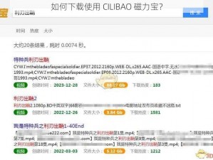 如何下载使用 CILIBAO 磁力宝？