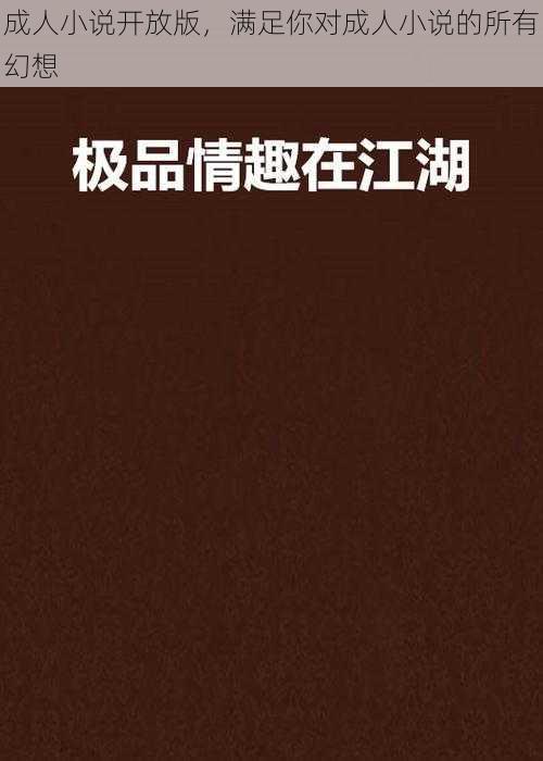 成人小说开放版，满足你对成人小说的所有幻想