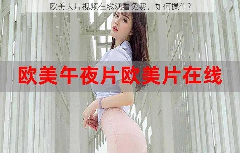 欧美大片视频在线观看免费，如何操作？