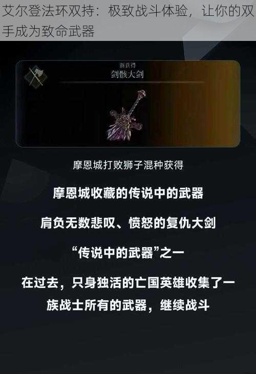 艾尔登法环双持：极致战斗体验，让你的双手成为致命武器