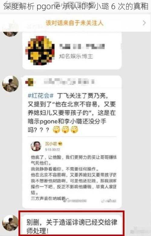 深度解析 pgone 承认和李小璐 6 次的真相