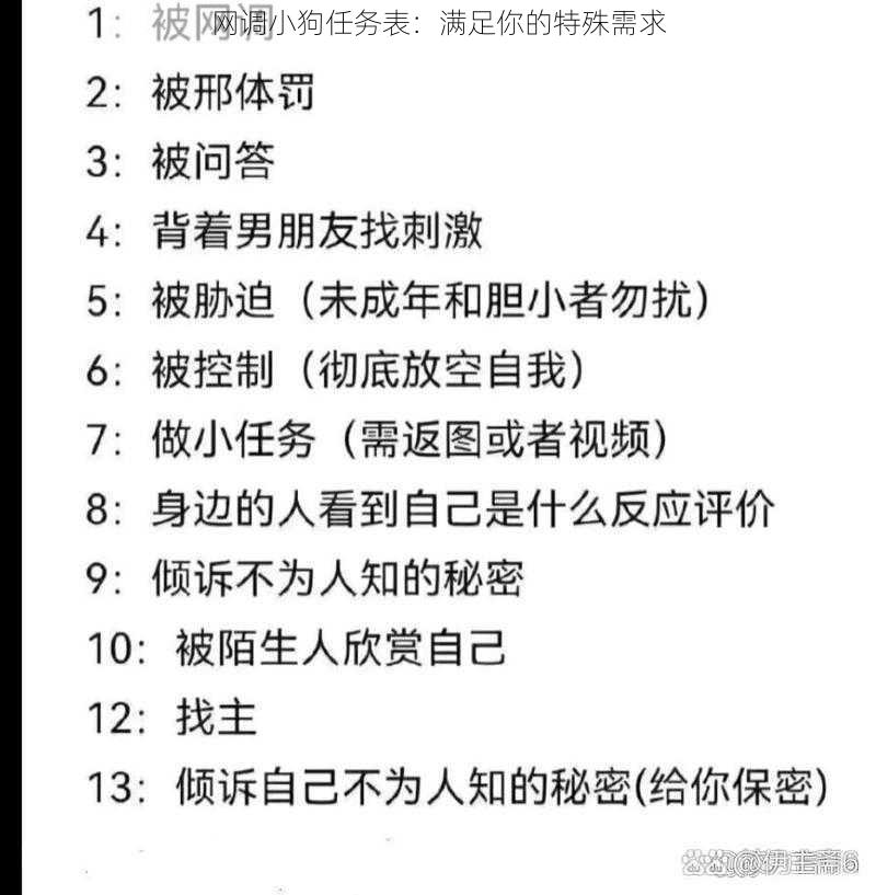 网调小狗任务表：满足你的特殊需求