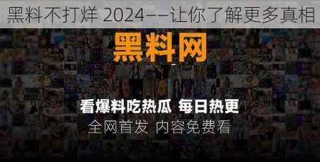 黑料不打烊 2024——让你了解更多真相