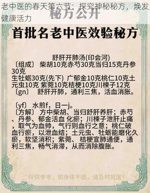 老中医的春天第六节：探究神秘秘方，焕发健康活力