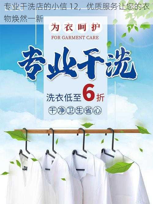 专业干洗店的小信 12，优质服务让您的衣物焕然一新